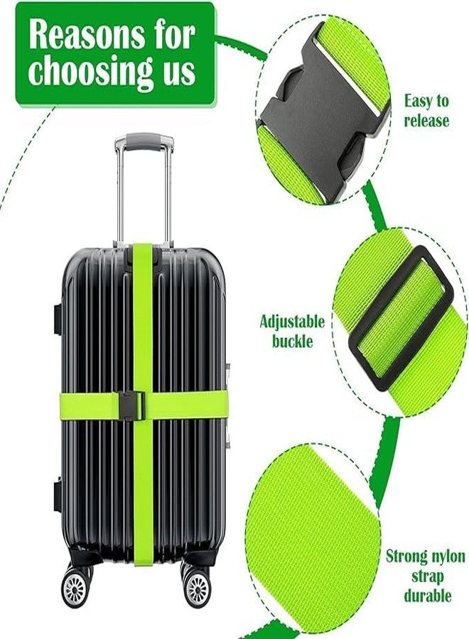 Rasdion Luggage Strap | Luggage Belt for Suitcase & Trolley Bags | Travel Belt with Quick Release Adjustable Buckle for Suitcase (4 Pcs, Green) - Image 2